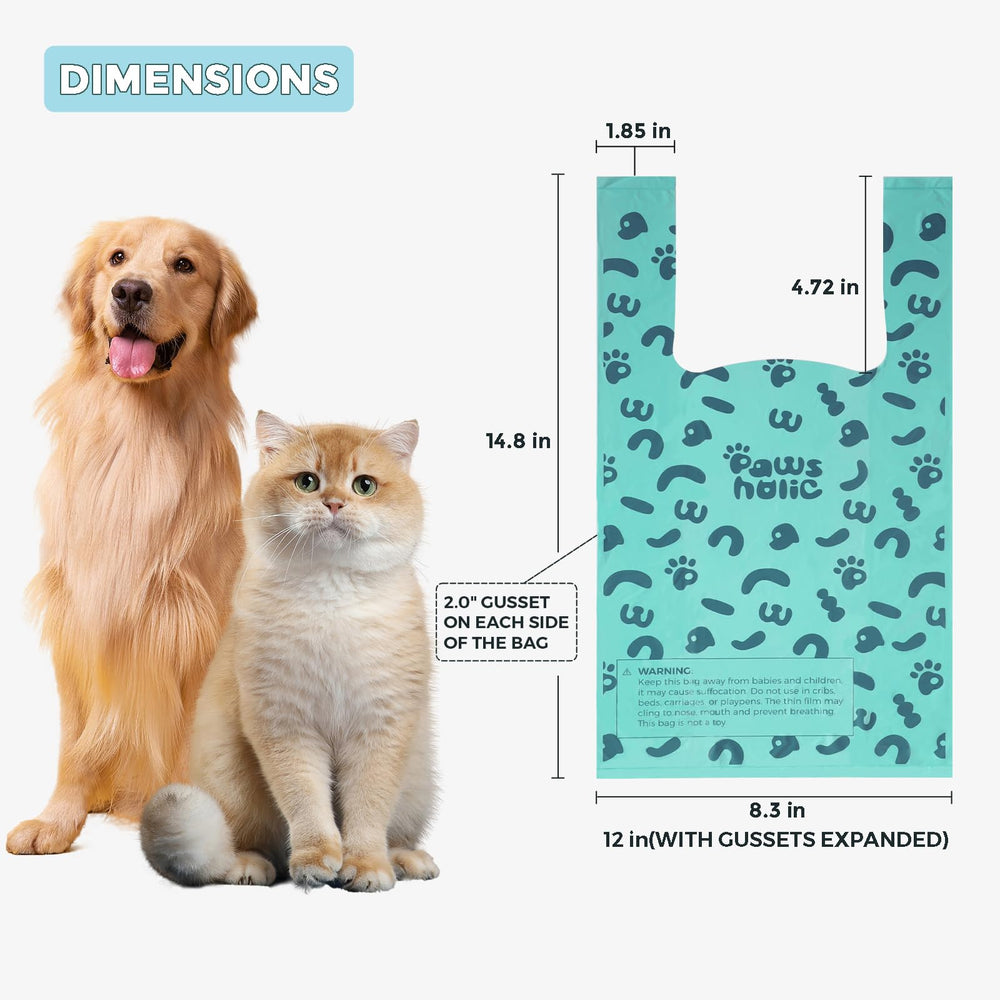 PAWSHOLIC tamaño grande para mascotas múltiples y desechos voluminosos.