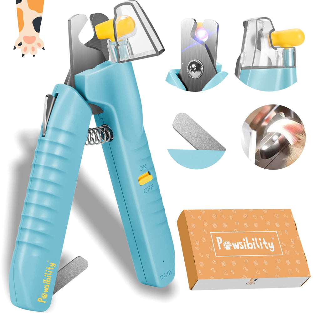 Pawsibility cortaunas led para perros y gatos, facil corte seguro con luz brillante.