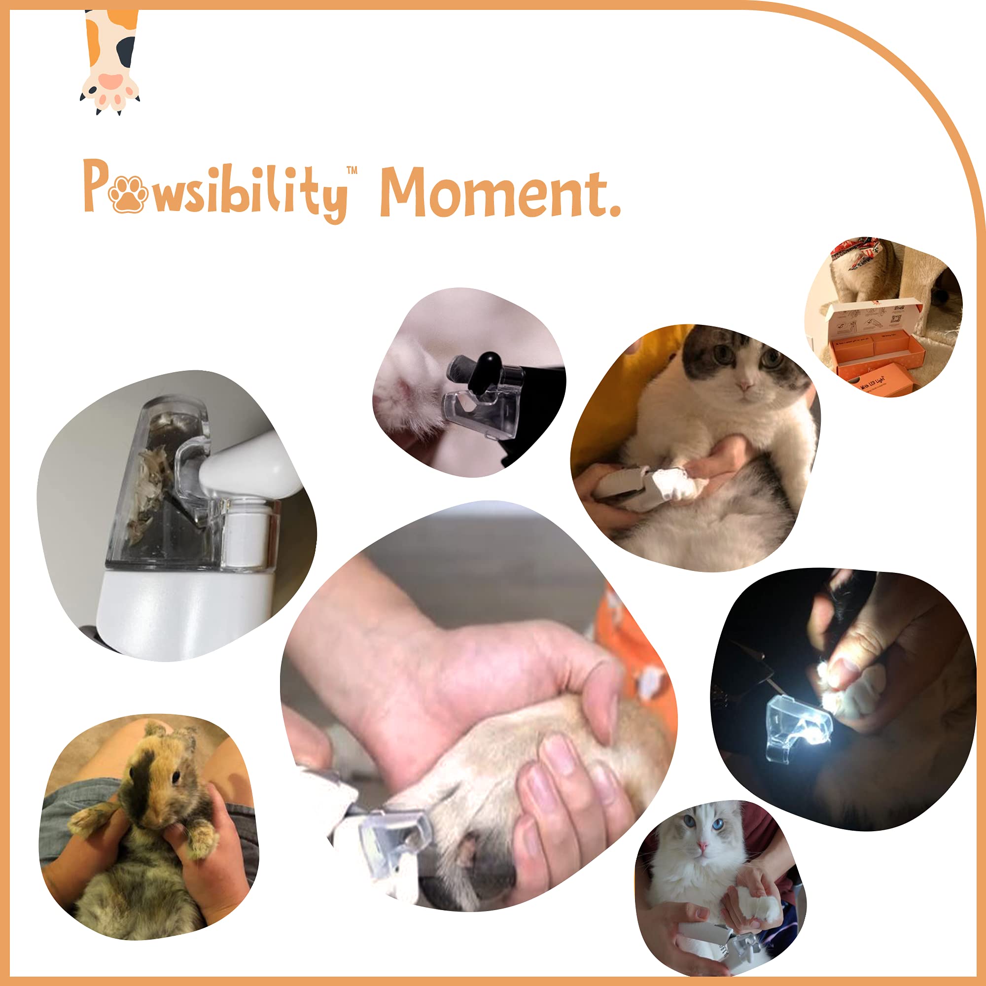 Pawsibility lima integrada en el mango añade acabado limpio tras el corte.