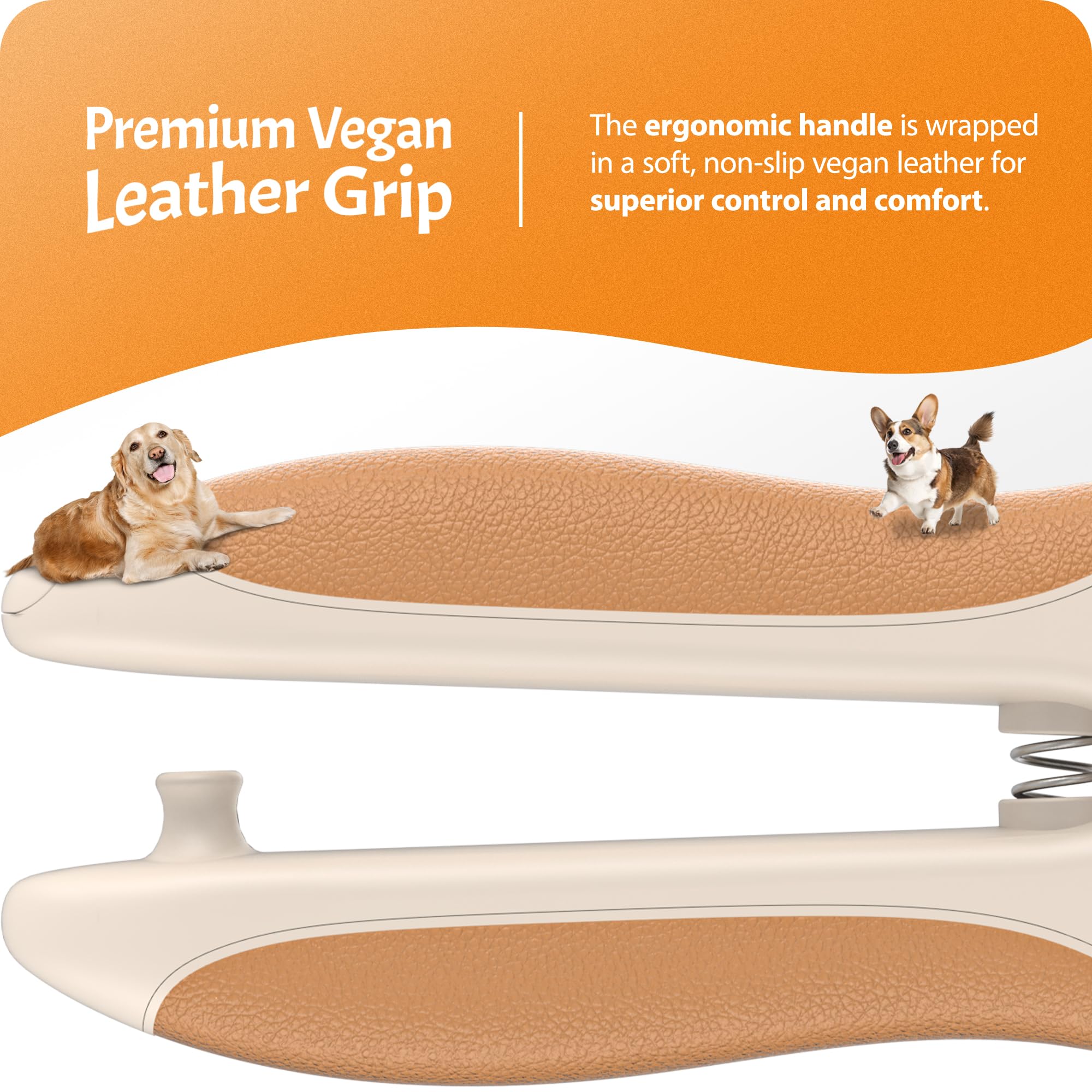 Agarre de cuero vegano de Pawsibility para control cómodo.