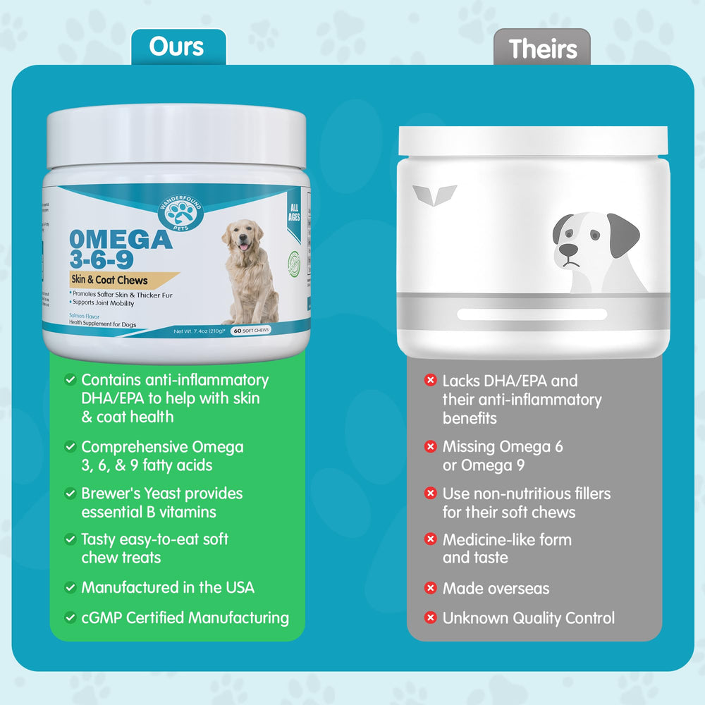 Pawsitive Wanderfound Omega-3 para perros: gomitas sabrosas que les encantan.