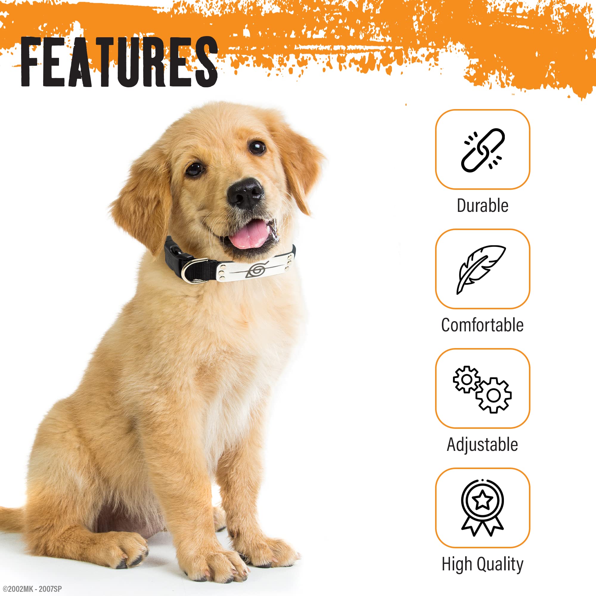 Pawsonify Naruto Collar ajustable para todas las razas, cómodo para cachorros.