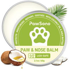 PawSono balsamo para patas en envase, hidratación profunda para mascotas