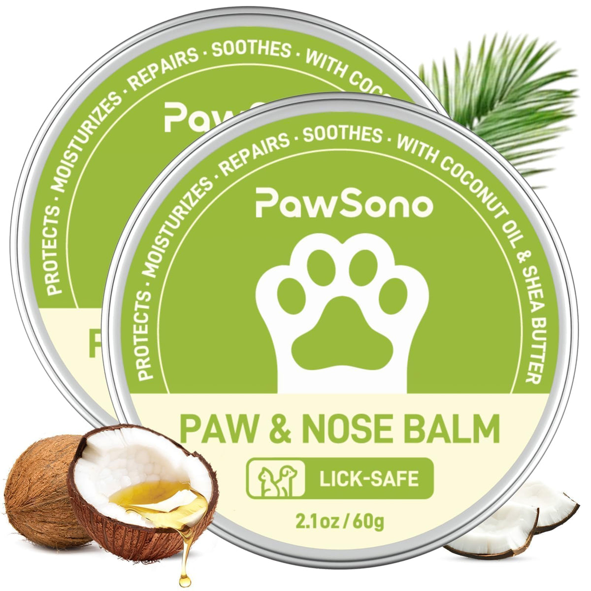 PawSono bálsamo para patas y hocico con hidratación profunda y aroma natural.