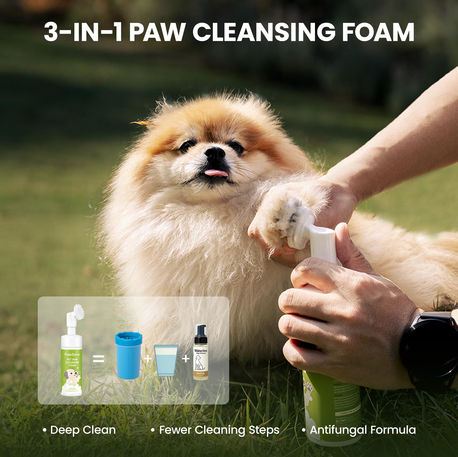 PawSono cepillo de silicona integrado para limpieza suave de patas