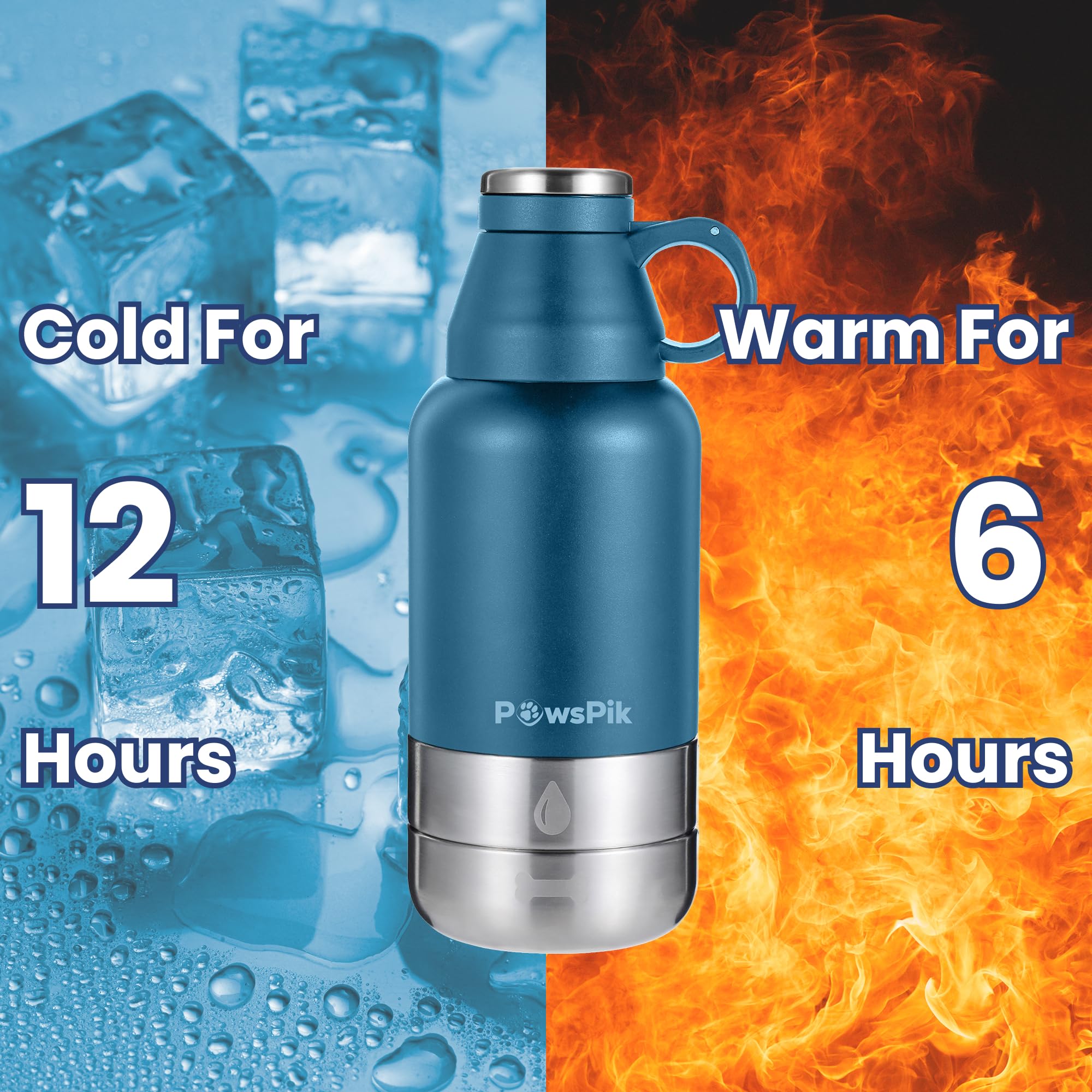 PAWSPIK PawsPik, aislamiento de acero inoxidable, mantiene bebidas a la temperatura deseada.