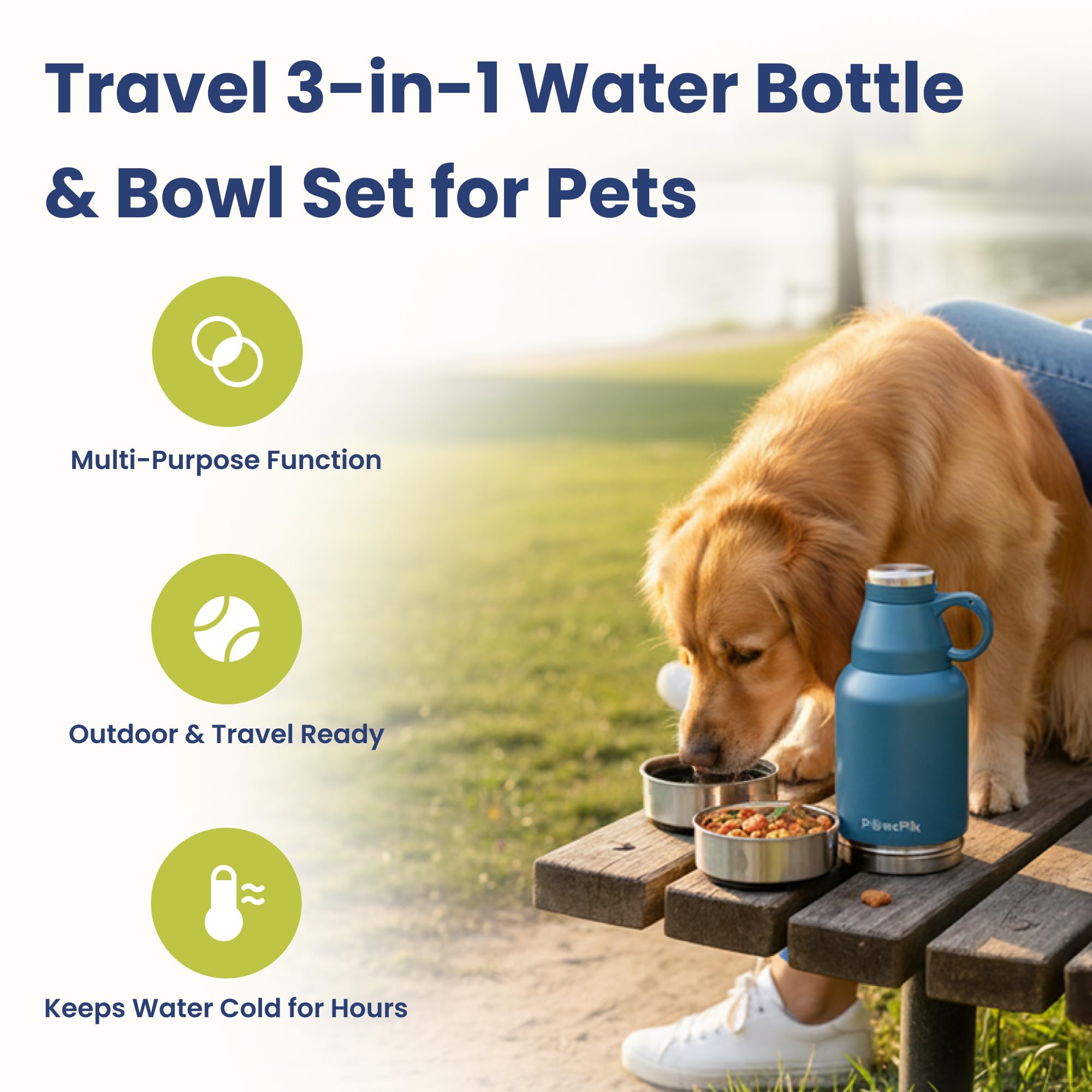 PAWSPIK PawsPik cuencos desmontables para comida y agua, se acoplan a la botella.