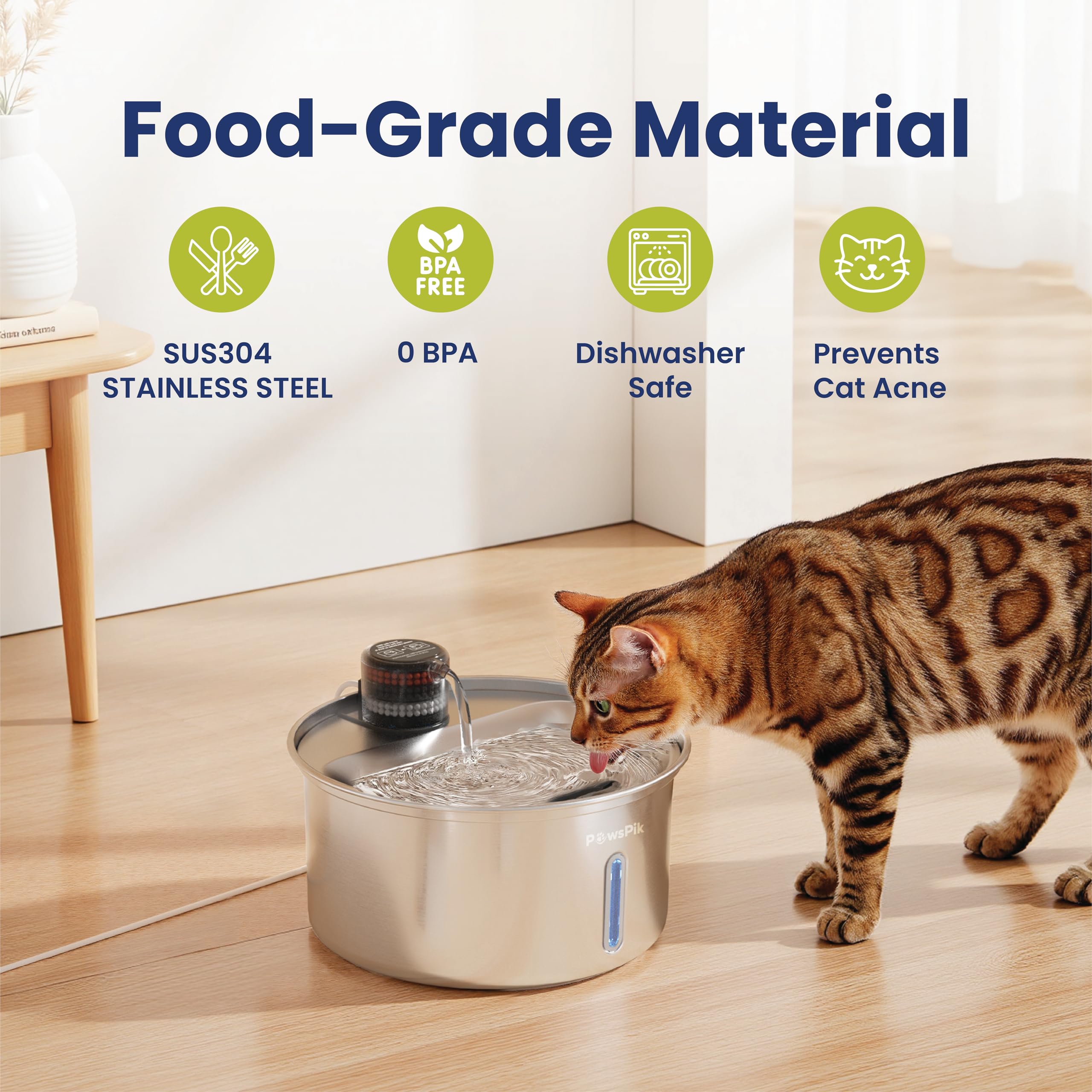 PAWSPIK PureFlow Max: filtración de 5 capas para agua más limpia.