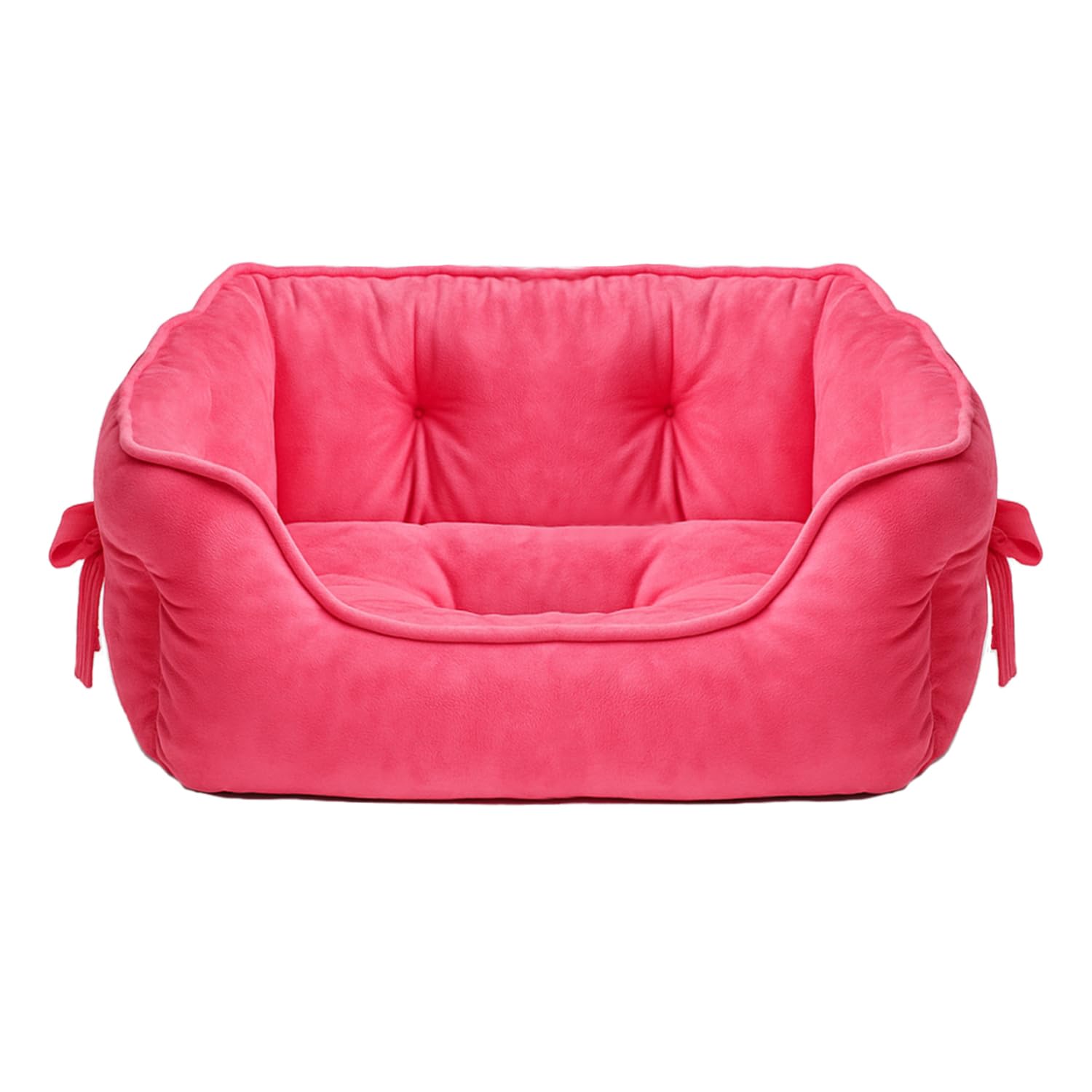 Cama pawstrip para perro princesa rosada, suave y cómoda para espacios pequeños.