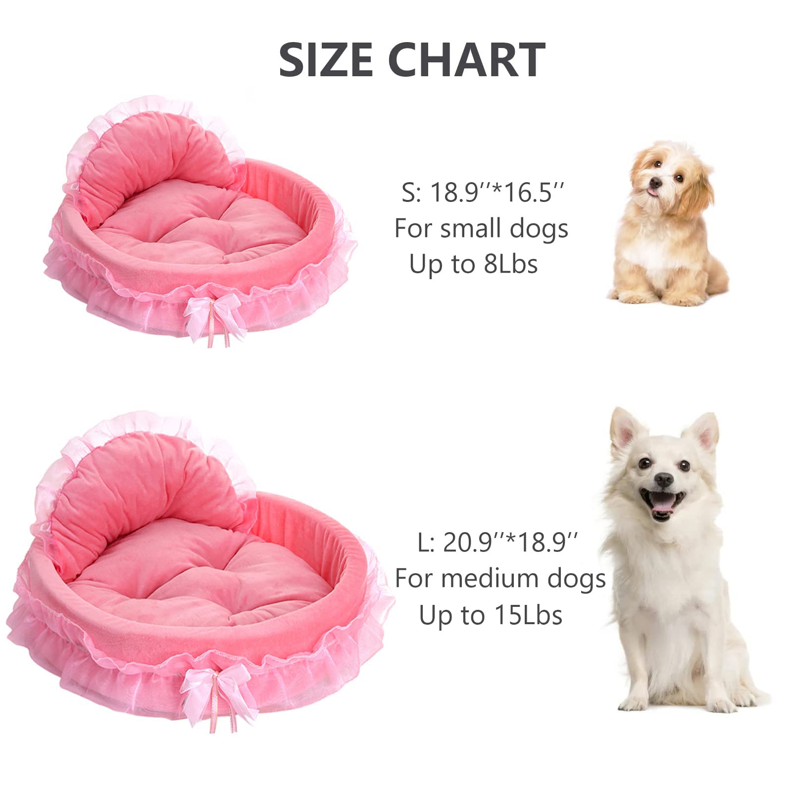Cama Pawstrip rosa en forma de nido para gatos y perros pequeños