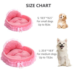 Cama Pawstrip rosa en forma de nido para gatos y perros pequeños