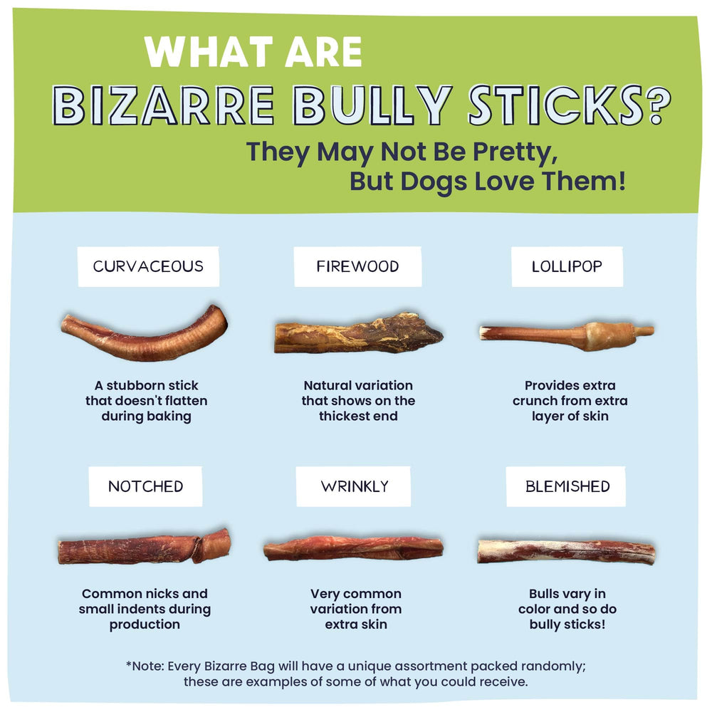 Pawstruck Bizarre Bully Sticks duraderos para masticadores de todos los tamaños.