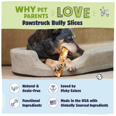 Pawstruck Bully Slices sabor mantequilla de maní, premio sabroso para perros