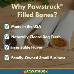 Pawstruck Hueso relleno de queso y tocino, snack sabroso para masticadores selectos.