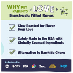 Pawstruck sabor mantequilla de cacahuete para perros satisfechos.