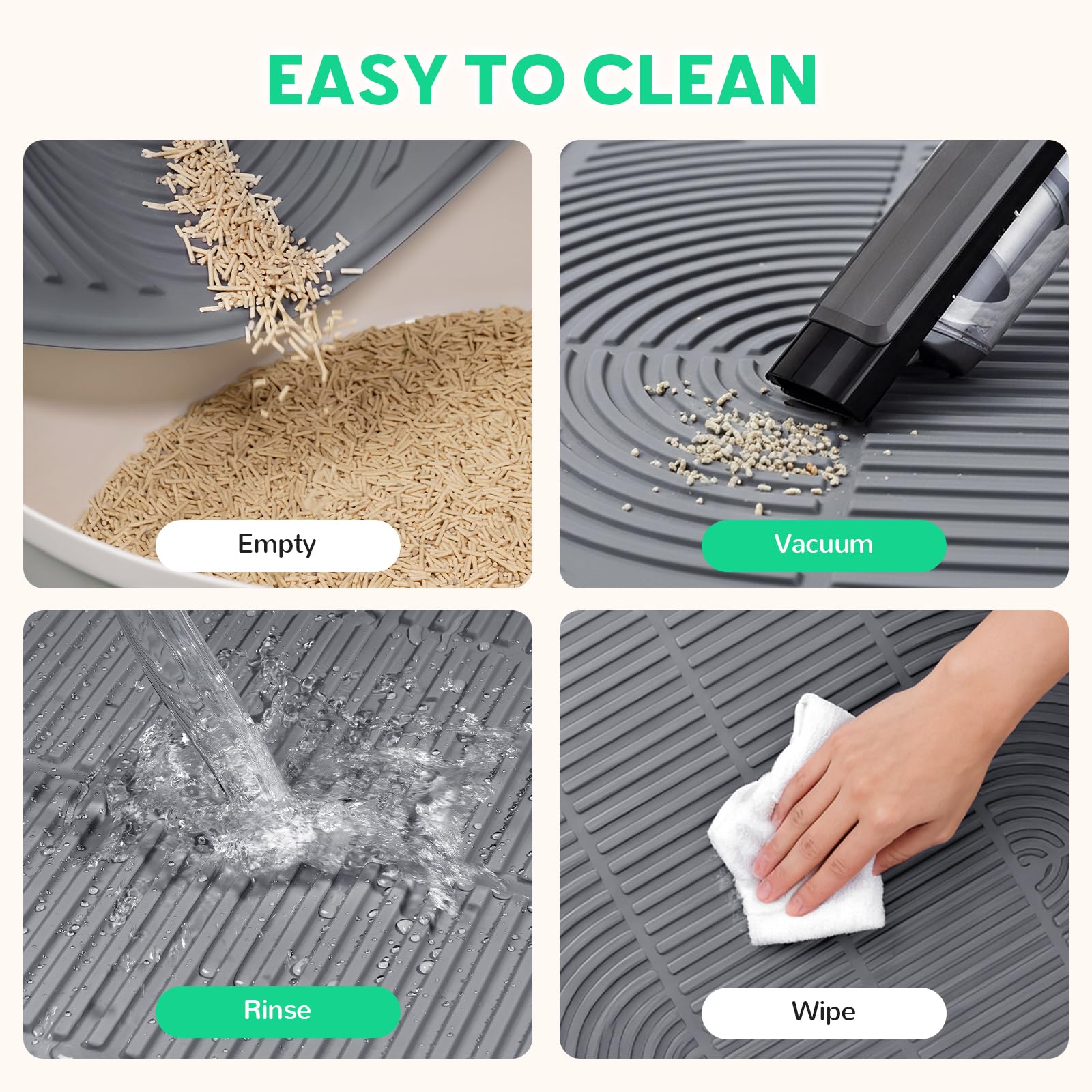 Pawtasy diseño extra grande que cubre dos areneros y reduce mantenimiento.