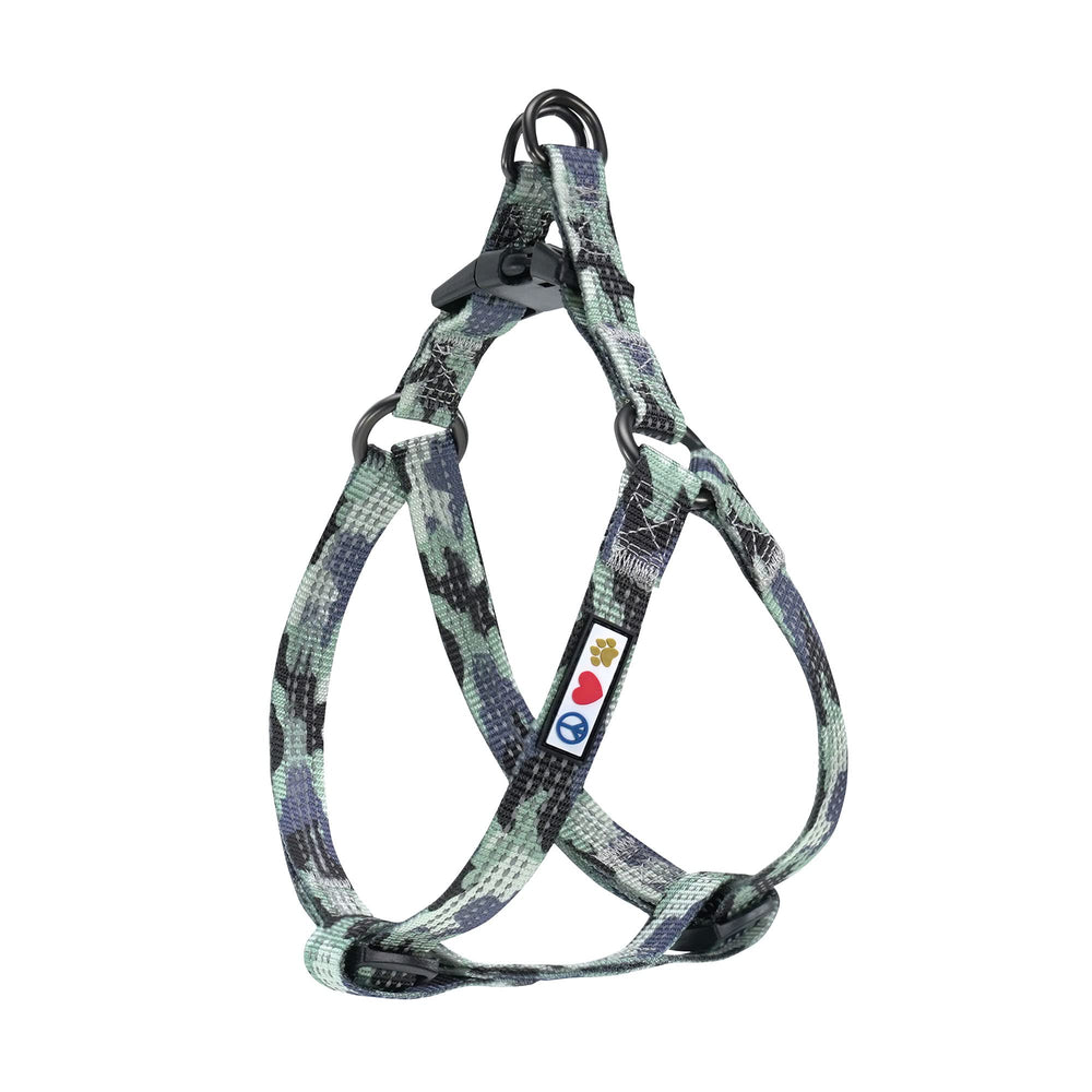 Pawtitas arnés paso refleante gris camuflado para visibilidad nocturna.