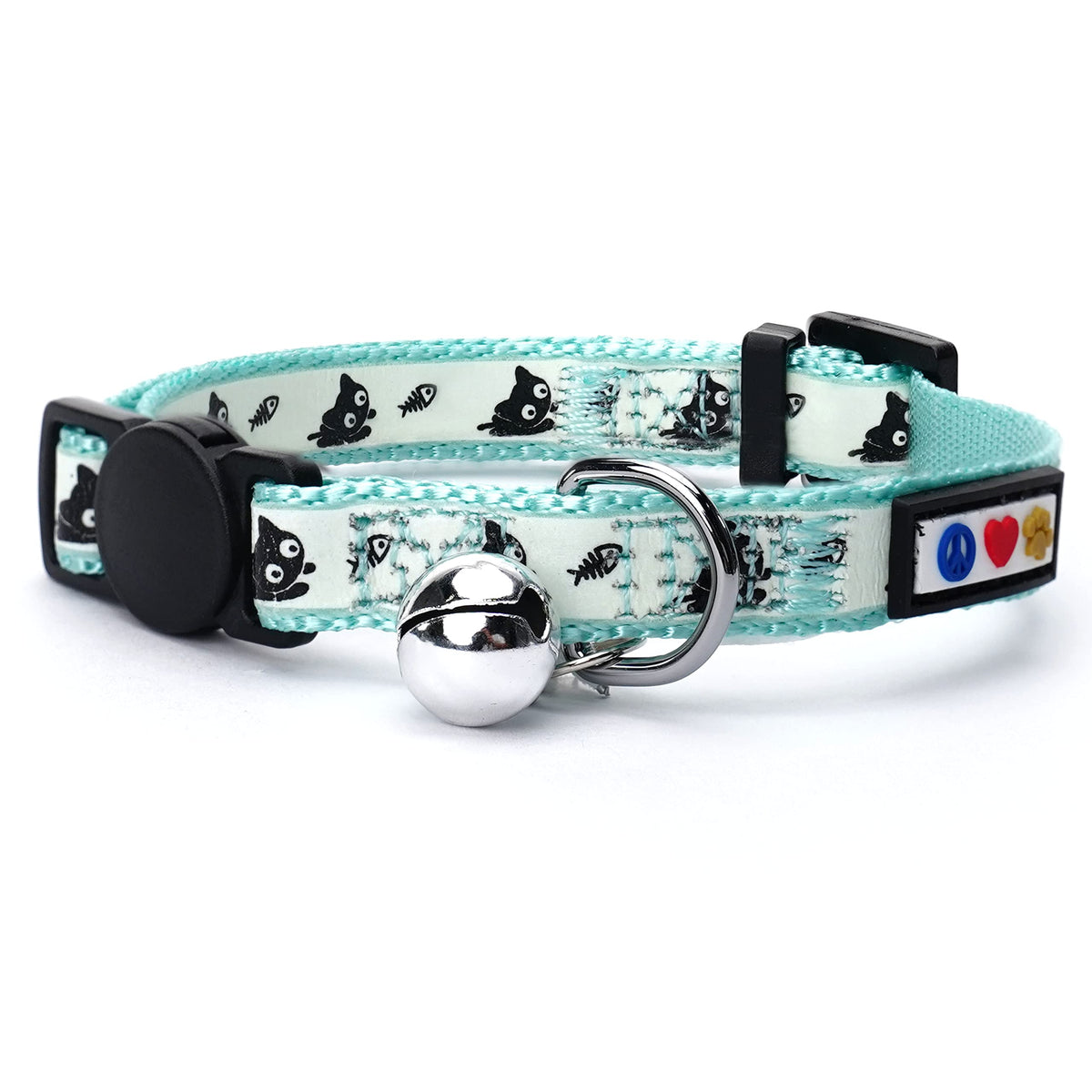 Pawtitas collar gato brilla en oscuridad para visibilidad nocturna