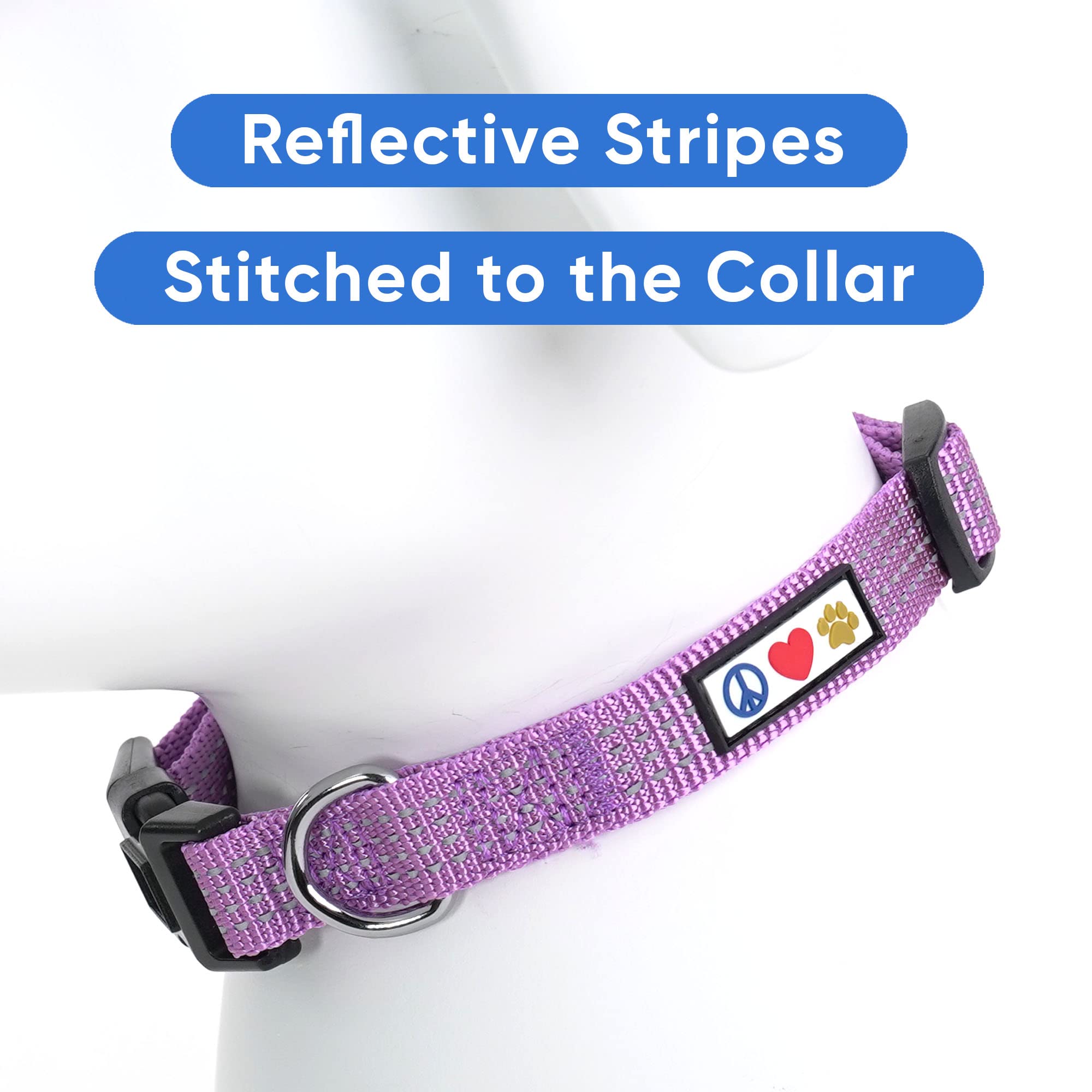 Collar reflectante Pawtitas en baja luz, facilita localización en paseos