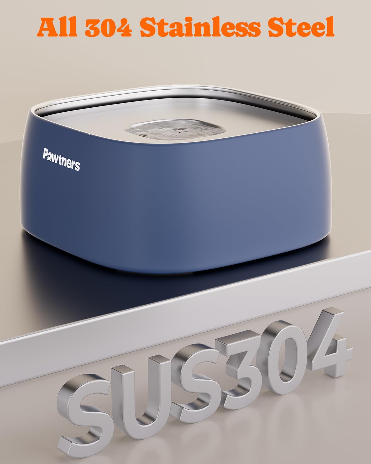 Pawtners acero inoxidable 304 cuenco agua: limpieza fácil y durabilidad.