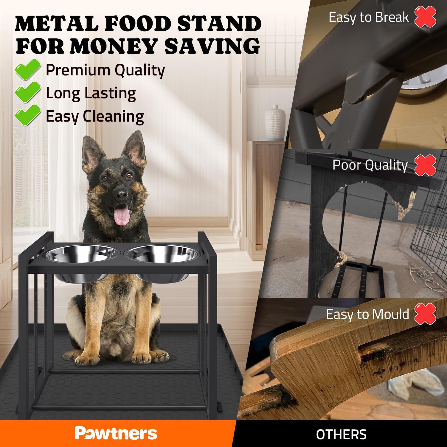 Anillo amortiguador de Pawtners reduce ruido y vibración al comer.