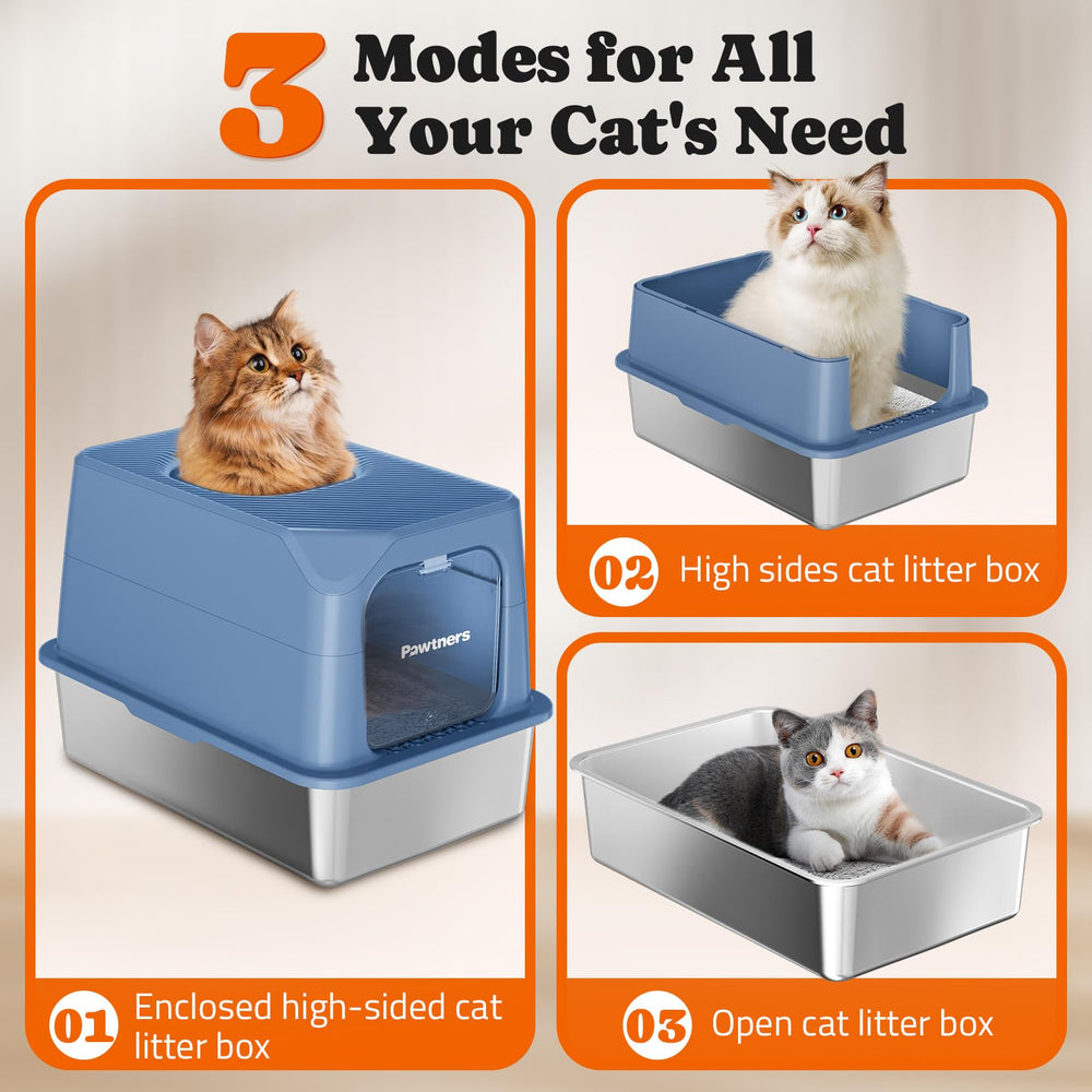 Pawtners caja de arena XL, tapa removible para una limpieza más sencilla.