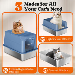 Pawtners caja de arena XL, tapa removible para una limpieza más sencilla.