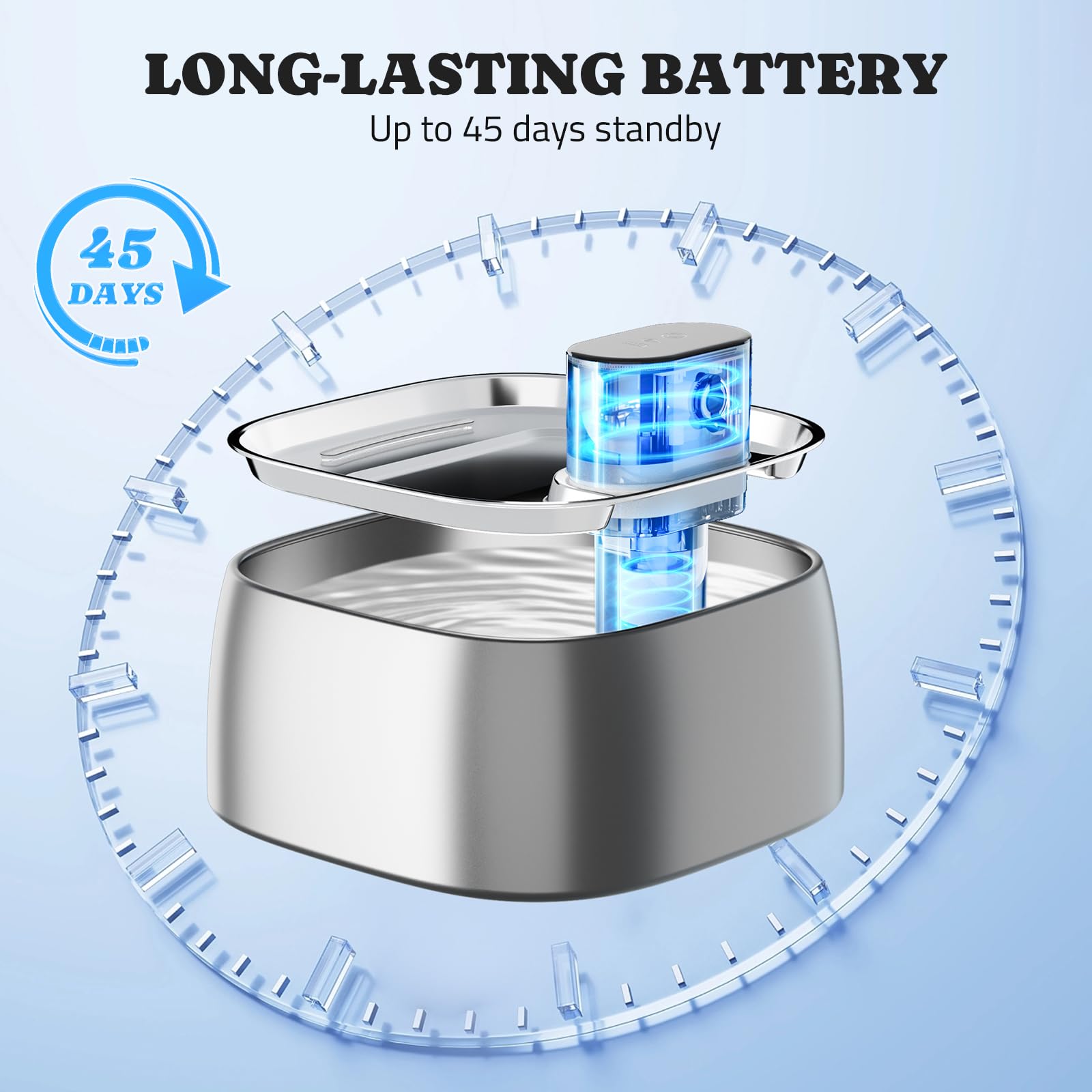 Capacidad de 3.2 L Pawtners; ideal para gatos y perros que beben con frecuencia.