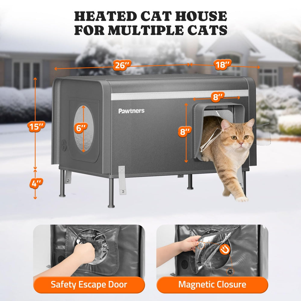 Pawtners Casa Gato Exterior, pies elevados ajustables para superficies irregulares