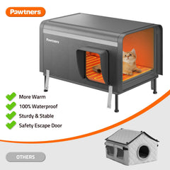 Pawtners Refugio para gatos, puerta de escape para mayor seguridad