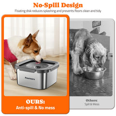 Pawtners cuenco perro acero inoxidable, duradero y fácil de limpiar