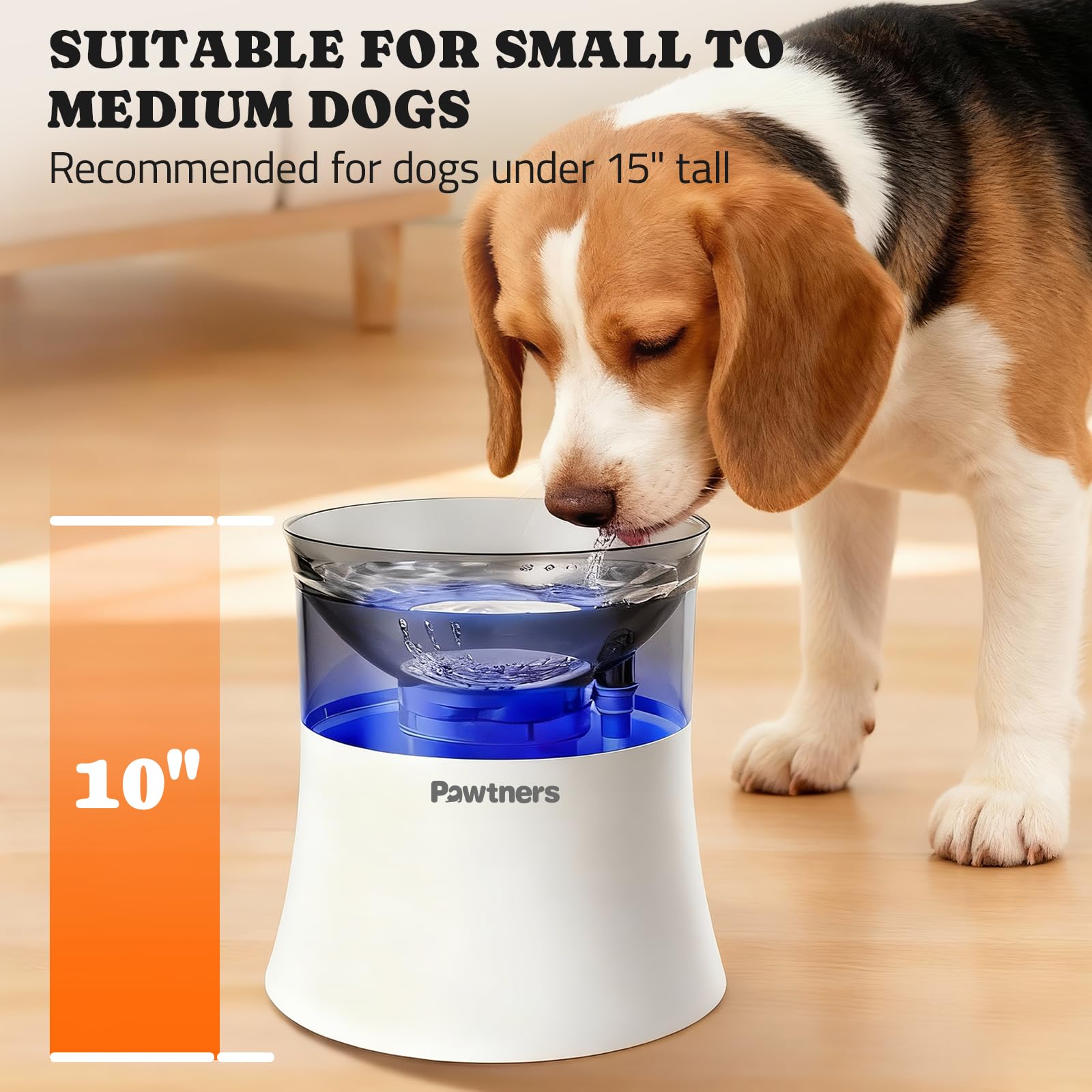 Pawtners dispensador de agua para perros, capacidad de 1 galón para uso diario.