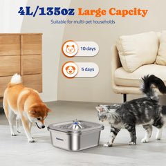 Pawtners: detalle de acero inoxidable 304 para limpieza y durabilidad.