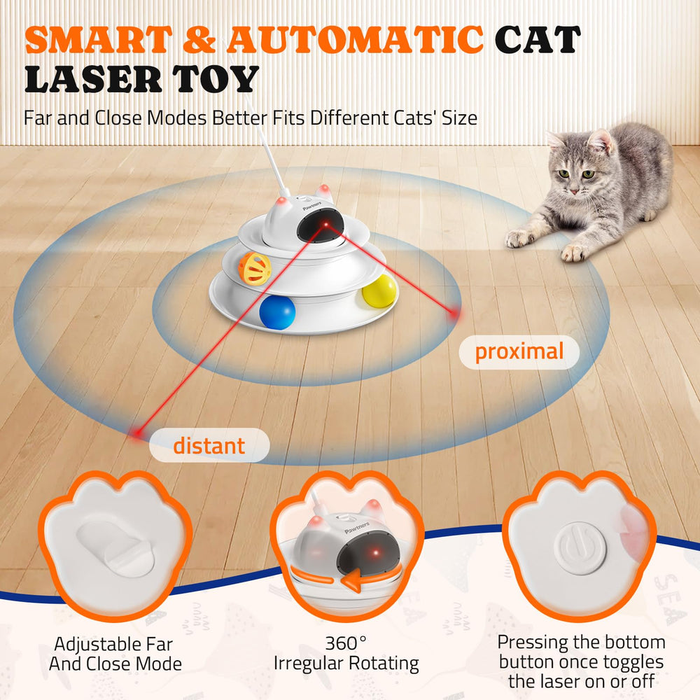 Pawtners Juguete Gato Cabeza 360 Grados: estímulo de caza dinámico.