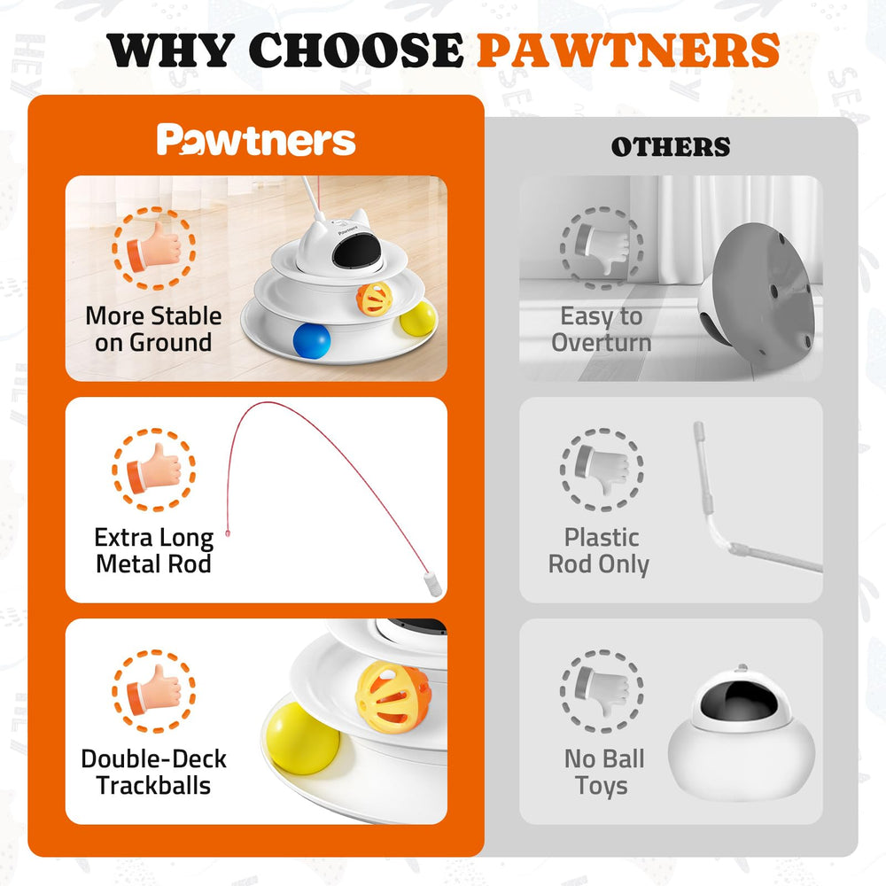 Pawtners Juguete Gato Plumas Removibles: variación sensorial y sonido suave.