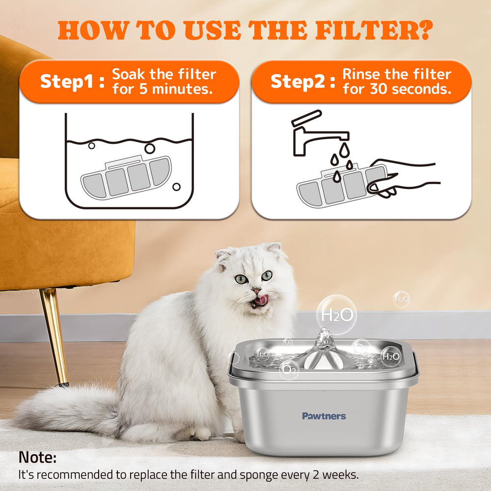 Pawtners WF008A: filtros de carbón activado para purificar agua de gatos.