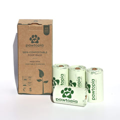Bolsas Pawtopia para desechos de perros, 60 unidades compostables y resistentes