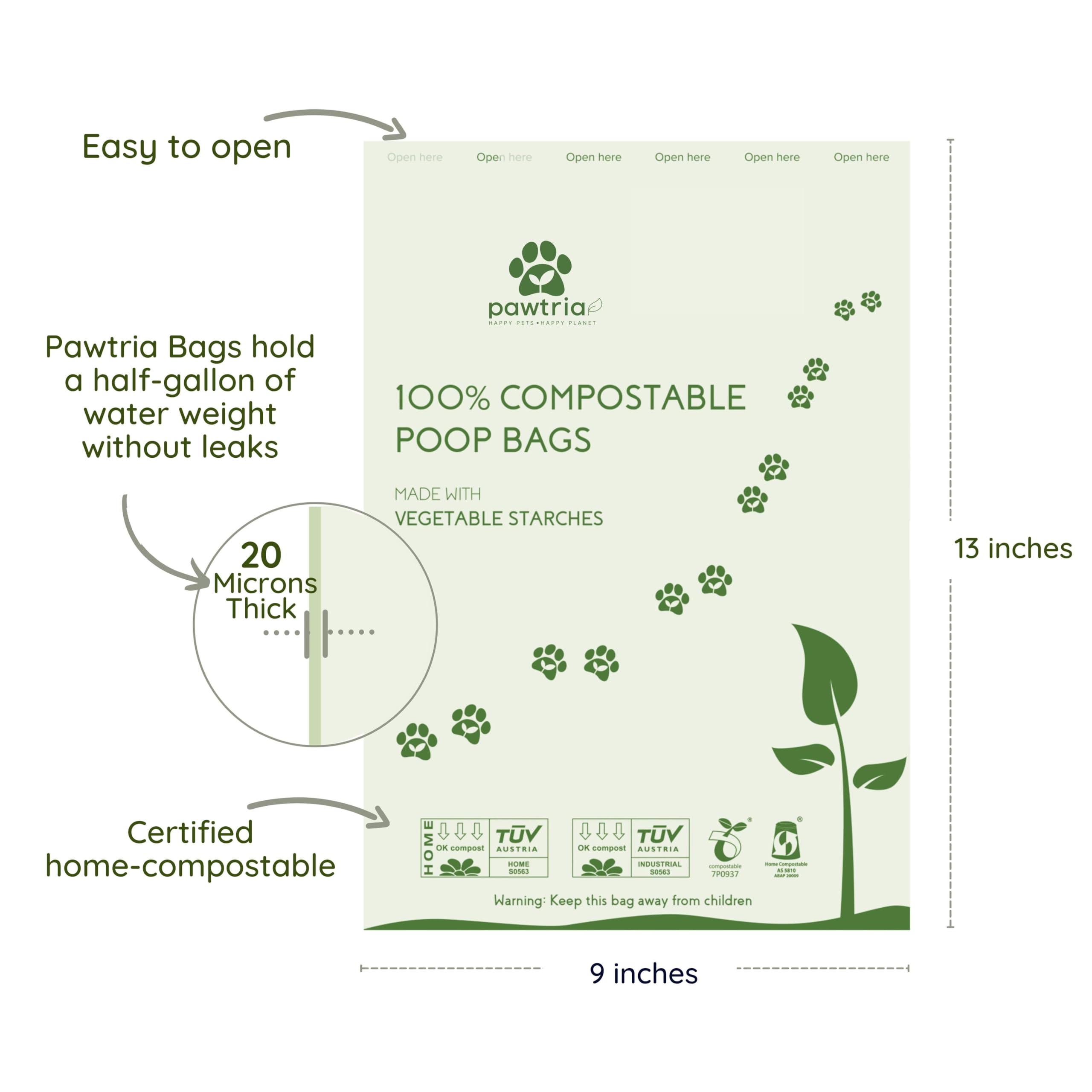 Bolsas Pawtopia a prueba de olor para desechos de perros.