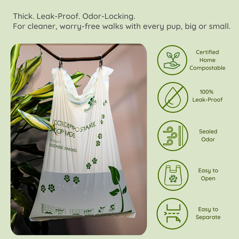 Pawtopia bolsas duraderas de 20 micras para paseos limpios y sin fugas.