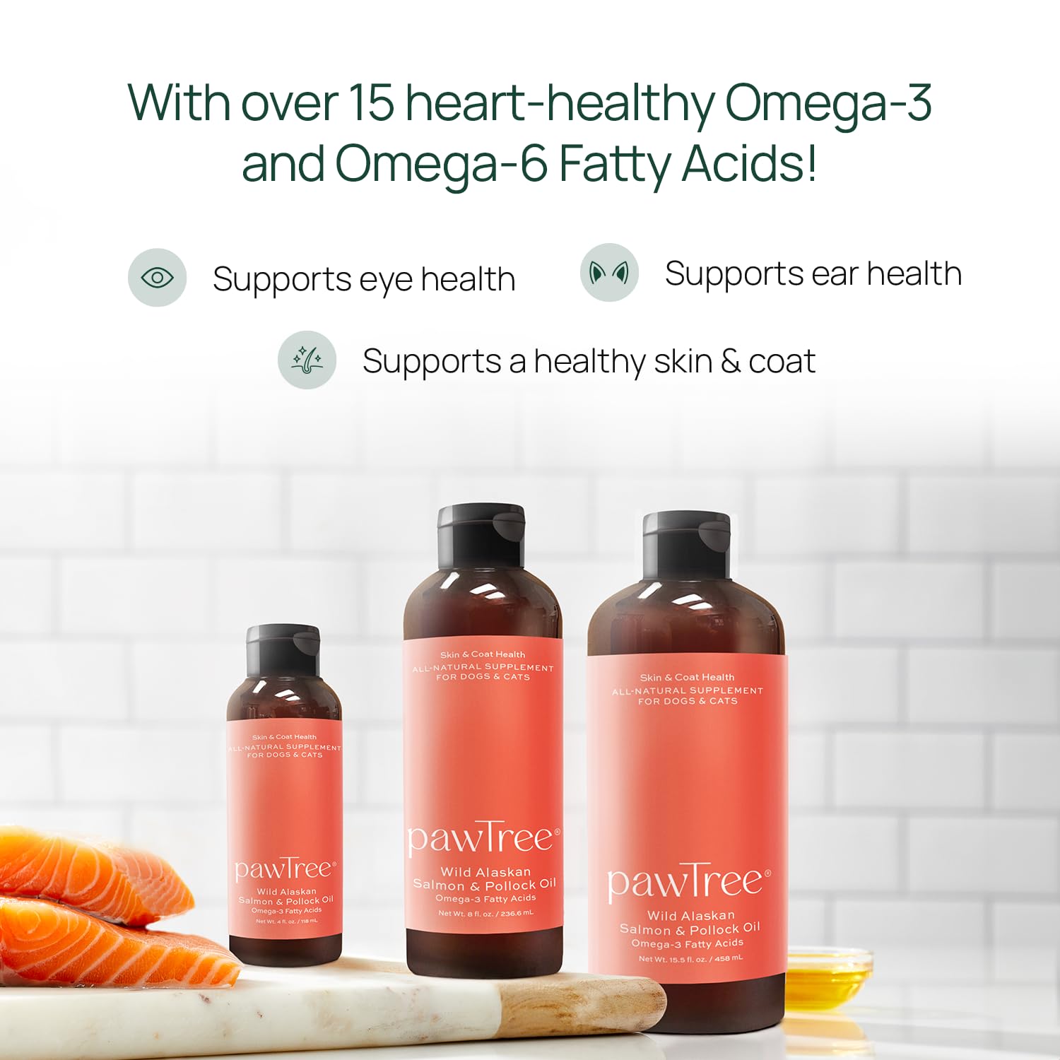 pawTree Aceite de salmón, pelaje más brillante y vitalidad en el día a día