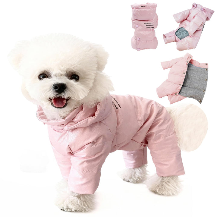 PawUnion abrigo para perro pato blanco 4 patas: calor ligero para paseos de invierno