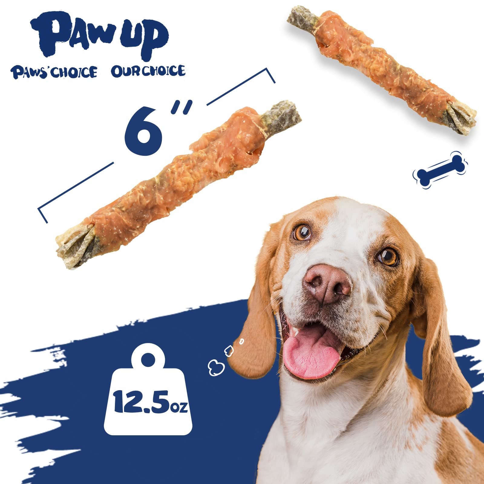 PAWUP tiras de piel de cod con textura crujiente para masticar