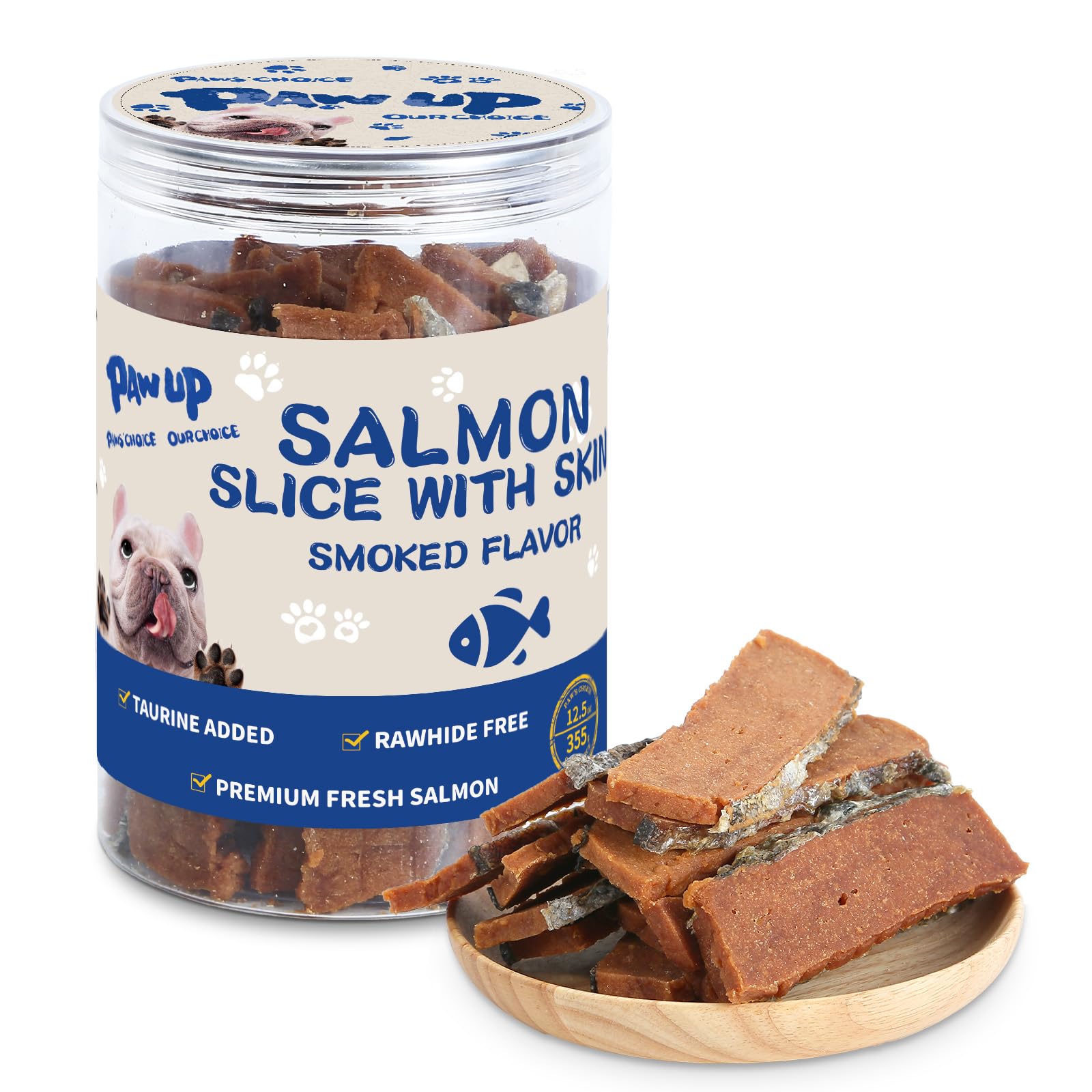 PAWUP filete de salmón, trozos tiernos para perros, alta proteína.