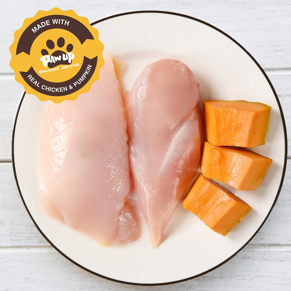 PAWUP golosinas pollo-calabaza suaves, textura agradable para refuerzo positivo