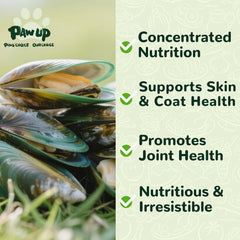 PAWUP mejillón verde deshidratado en formato crujiente, topper nutritivo