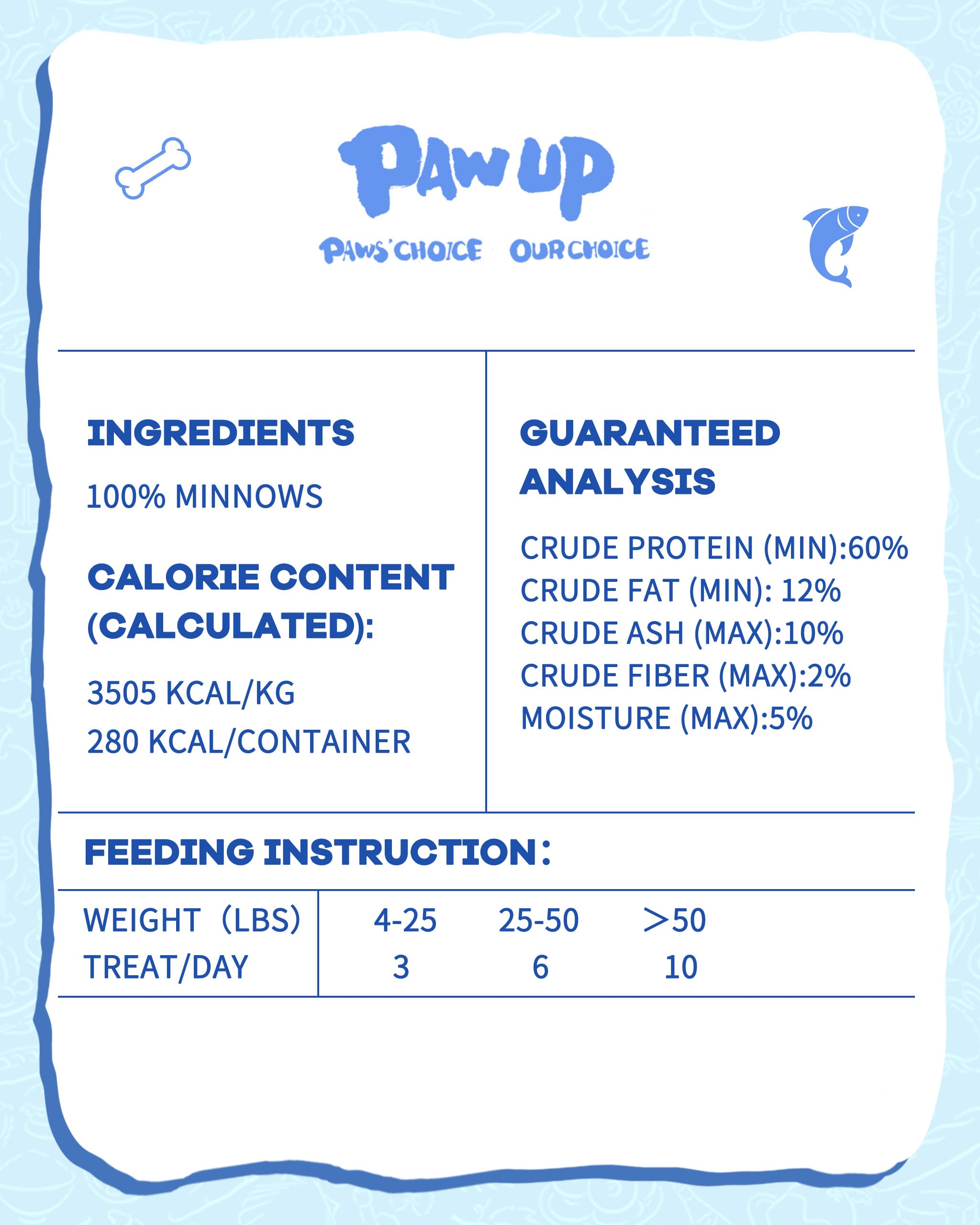 PAWUP Minnows para perros y gatos: snack saludable y sabroso