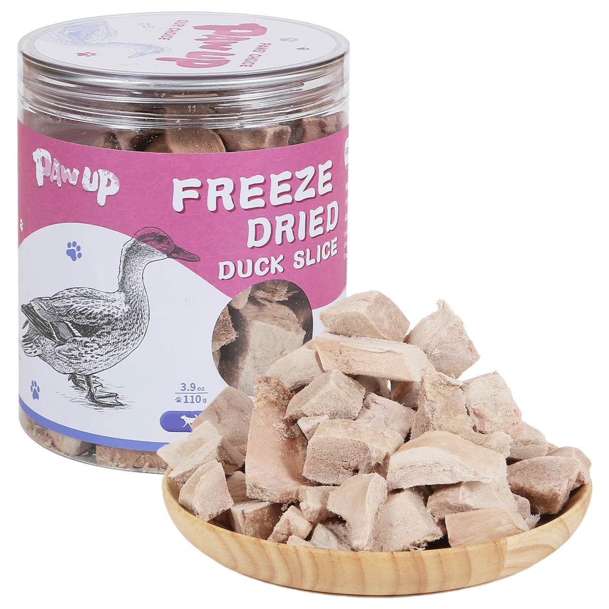 PAWUP pechuga de pato trozos: premio proteico y bajo en grasa para perros.