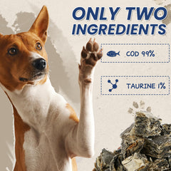 PAWUP rollos piel bacalao para perros: textura masticable que ayuda a limpieza dental.