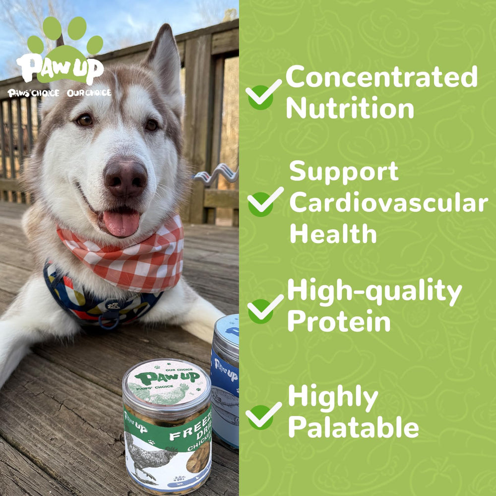 PAWUP Snack carnívoro para gatos y perros con sabor natural.
