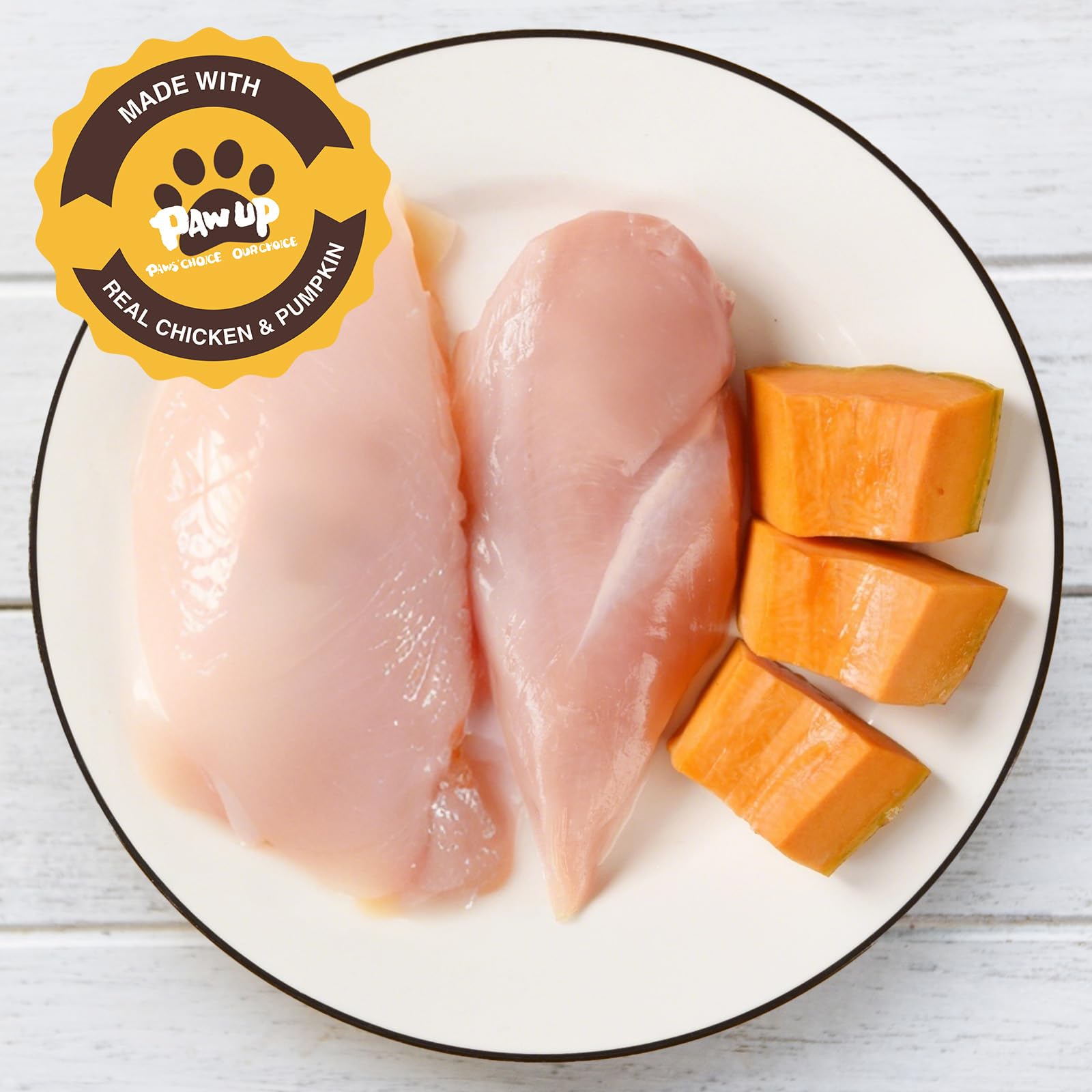 PAWUP snack proteico de pollo con omega-3, ideal para mantener energía durante el juego